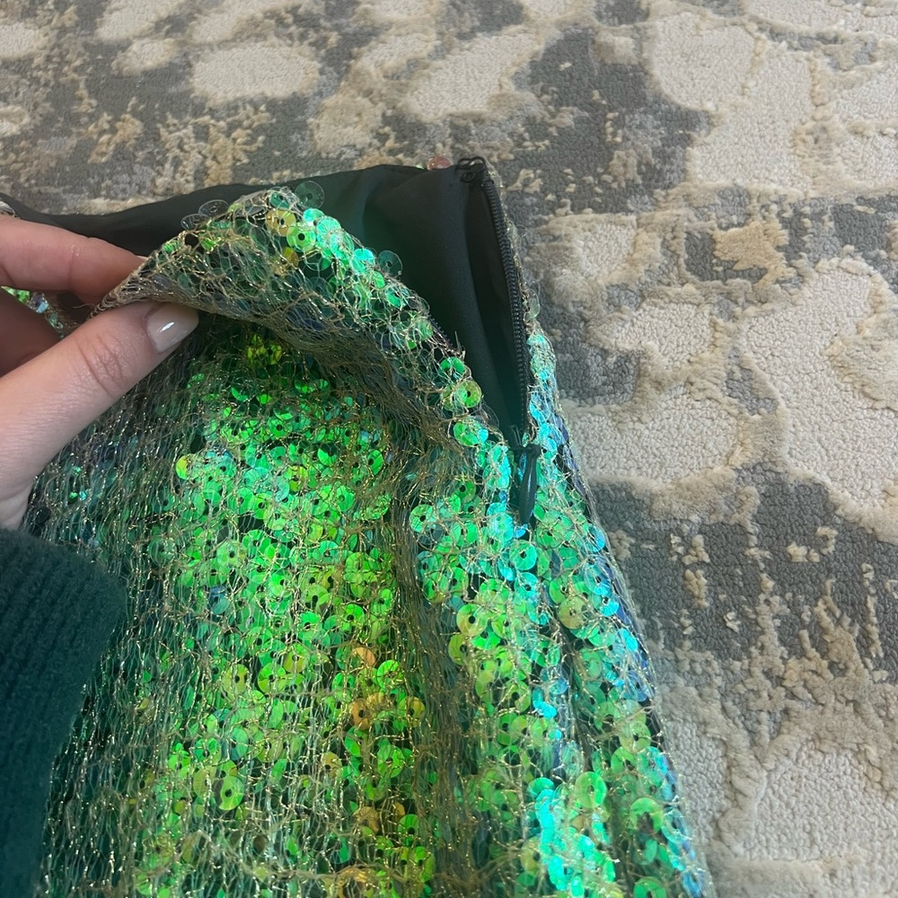 Helmut Lang green sequin miniskirt - Picture 5 of 7
